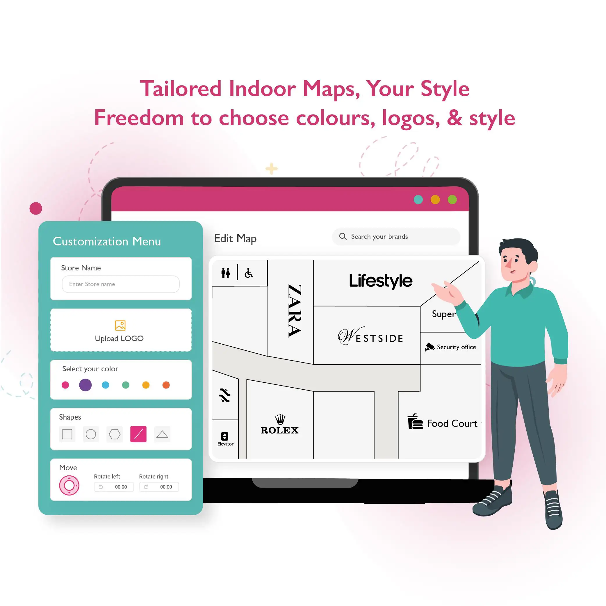 Indoor navigation system for shopping mall